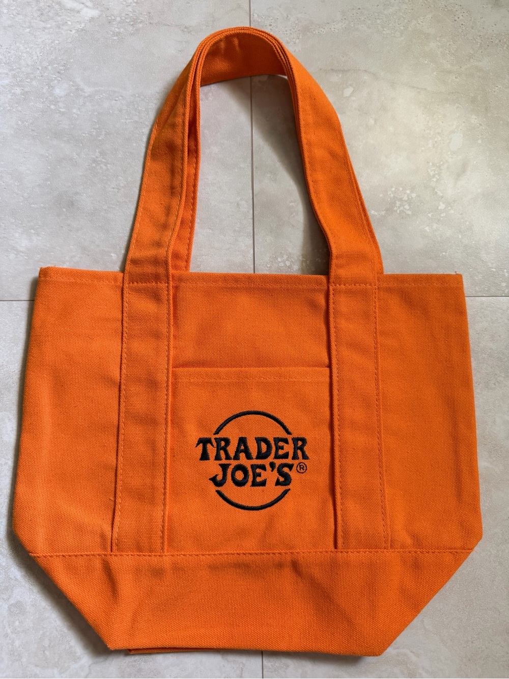 Trader Joe's Orange Canvas Mini Tote Bag